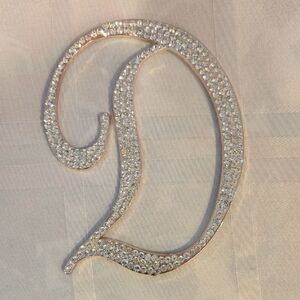 $1 with bundle Sparkling Rhinestone Letter D Silver Tone